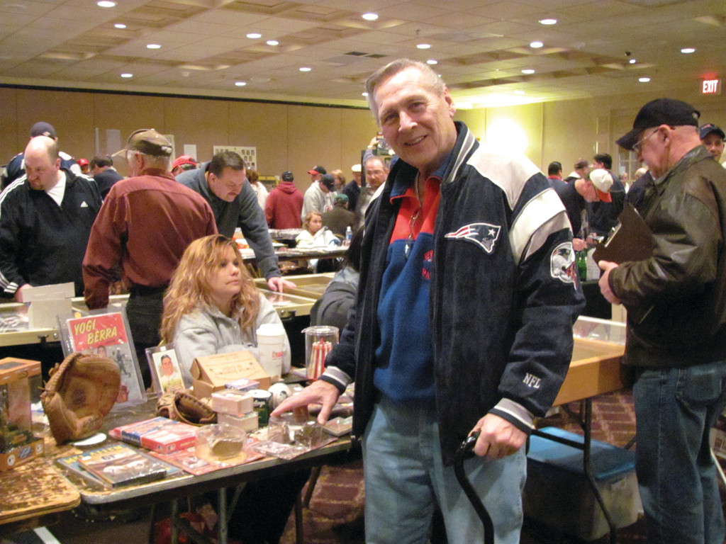 AN ALL STAR COLLECTOR: Bill Begones, who served 27 years with the Cranston Police Department and is now retired, owns and operates AllStar Baseball Cards at 1600 Cranston Street. He had eight tables at Saturday’s show.