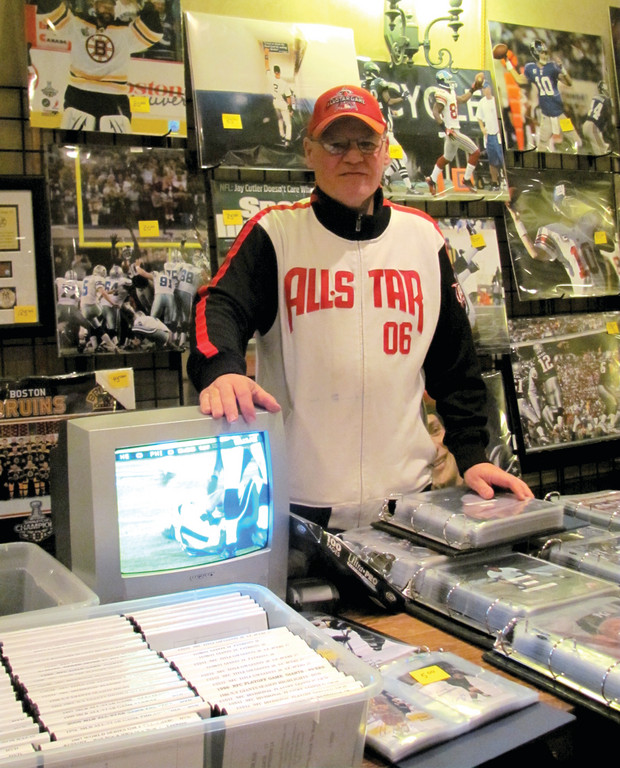 MEMORABILIA FOR SALE: Paul Mancini, a Cranston resident who is a practicing attorney, is an active sports cards and memorabilia dealer who helped make the 36th annual Cranston Sports Collectors Show a success.