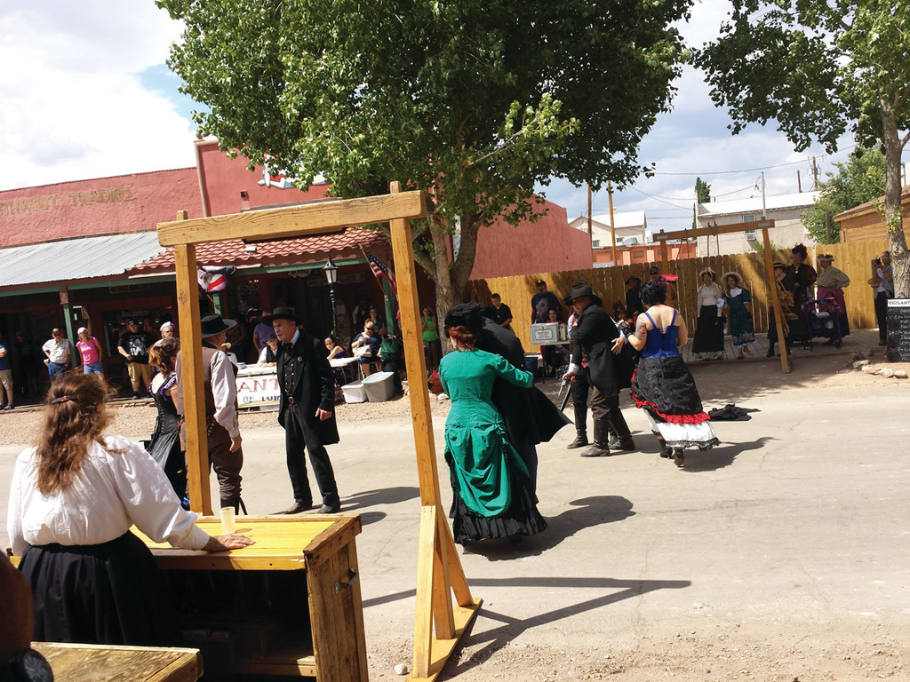 GUNFIGHT IN THE STREETS: As we walked through the town at the OK Corral, we’d witness periodic gunfights re-enacted in the streets, and we went to a historic re-enactment inside one of the theaters as well.