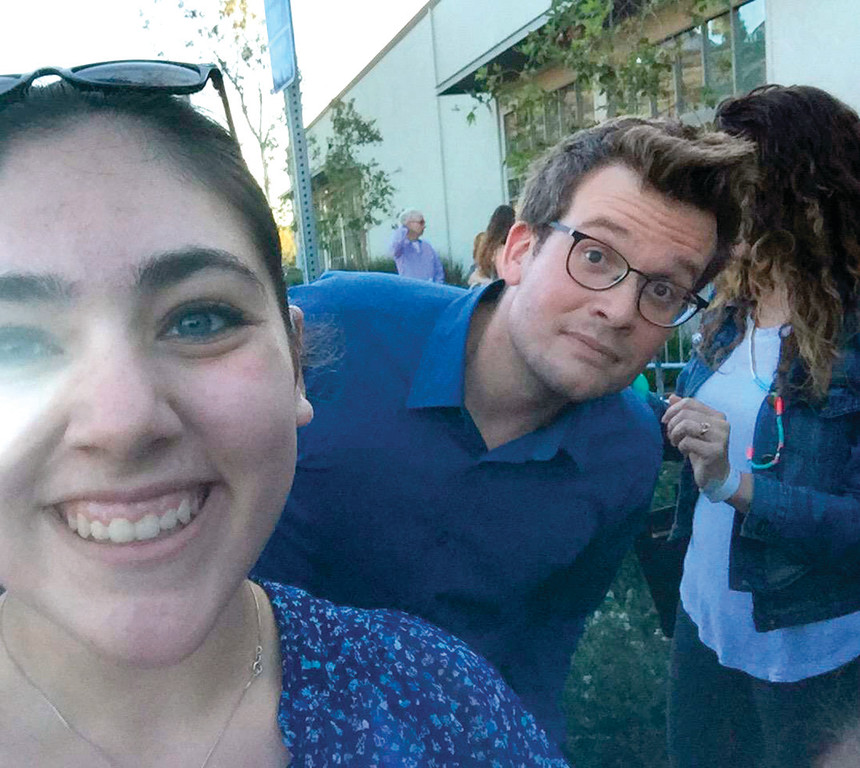 A SPECIAL SELFIE: John Green, author of “Papertowns,” “The Fault in Our Stars,” and several other favorites, took a minute to pose for this selfie with Caroline. It was a dream-come-true for her.