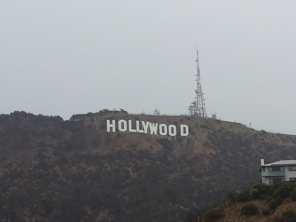 A TOURIST SPOT: We headed out in the rain and through the hills to find the Hollywood sign. Hollywood was originally known as Hollywoodland, a place to relax and slow down.