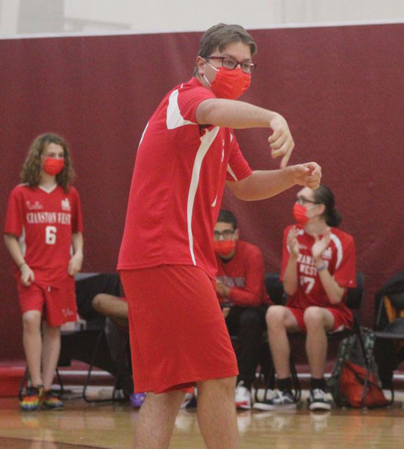 CALLING THE SHOTS: Cranston West’s Billy Ring talks strategy prior to play.