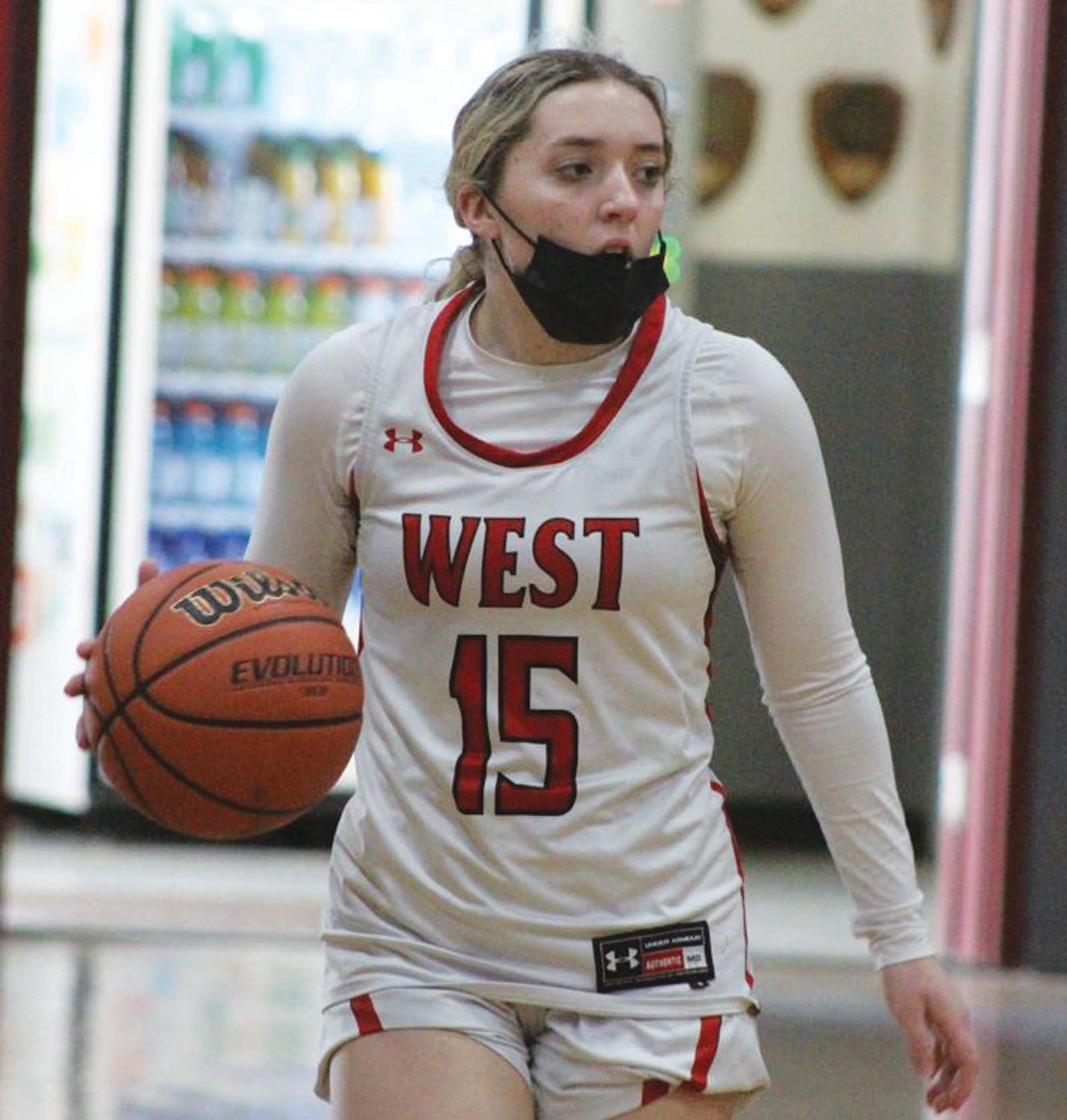 POINT GUARD: West’s Kiley Abendroth takes the ball up the court on Saturday.