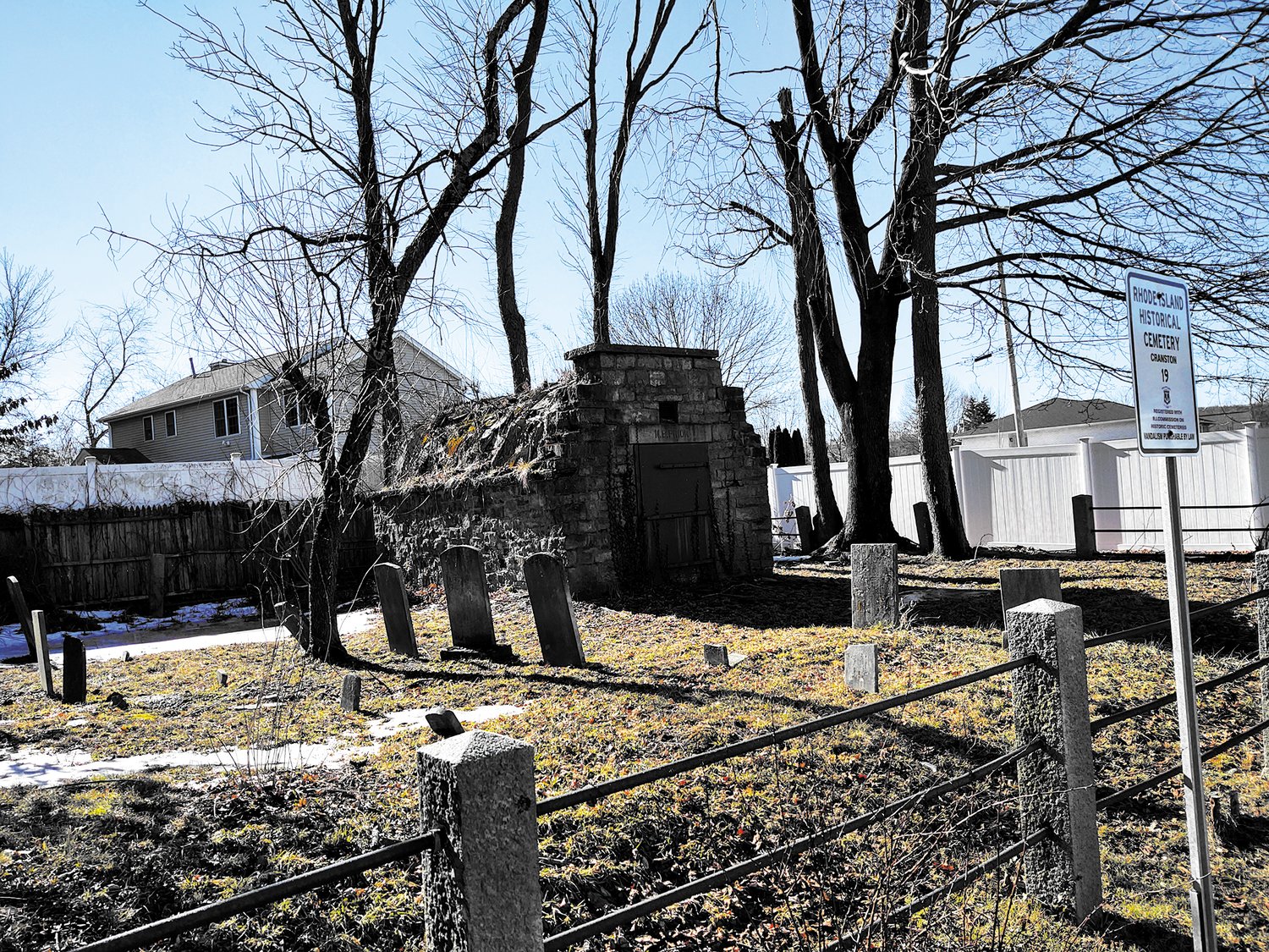 The Nicholas Sheldon Lot, Historic Cemetery Number 19 on Scituate Avenue in Cranston.