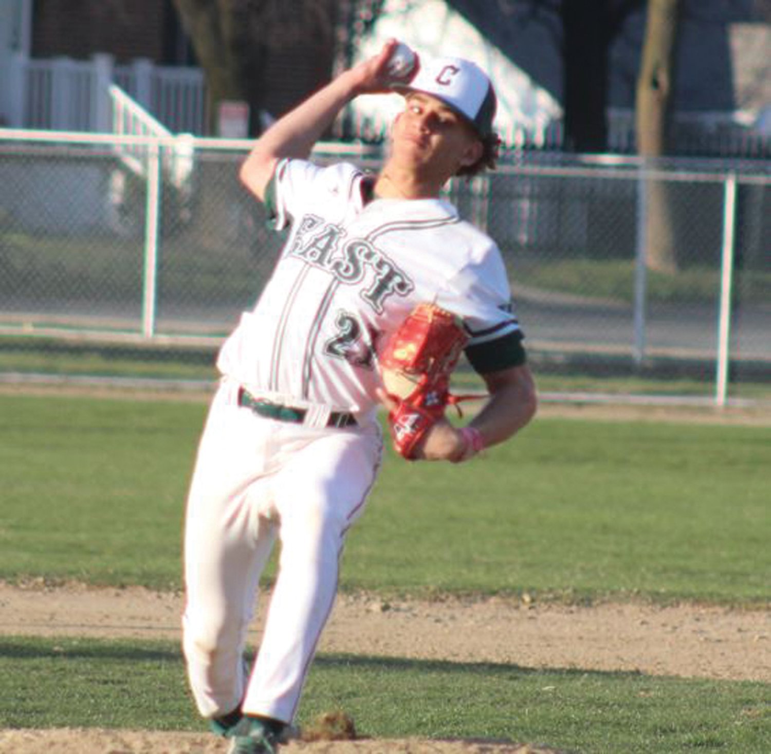 IN RELIEF: Cranston East pitcher Randy Guzman delivers a pitch.