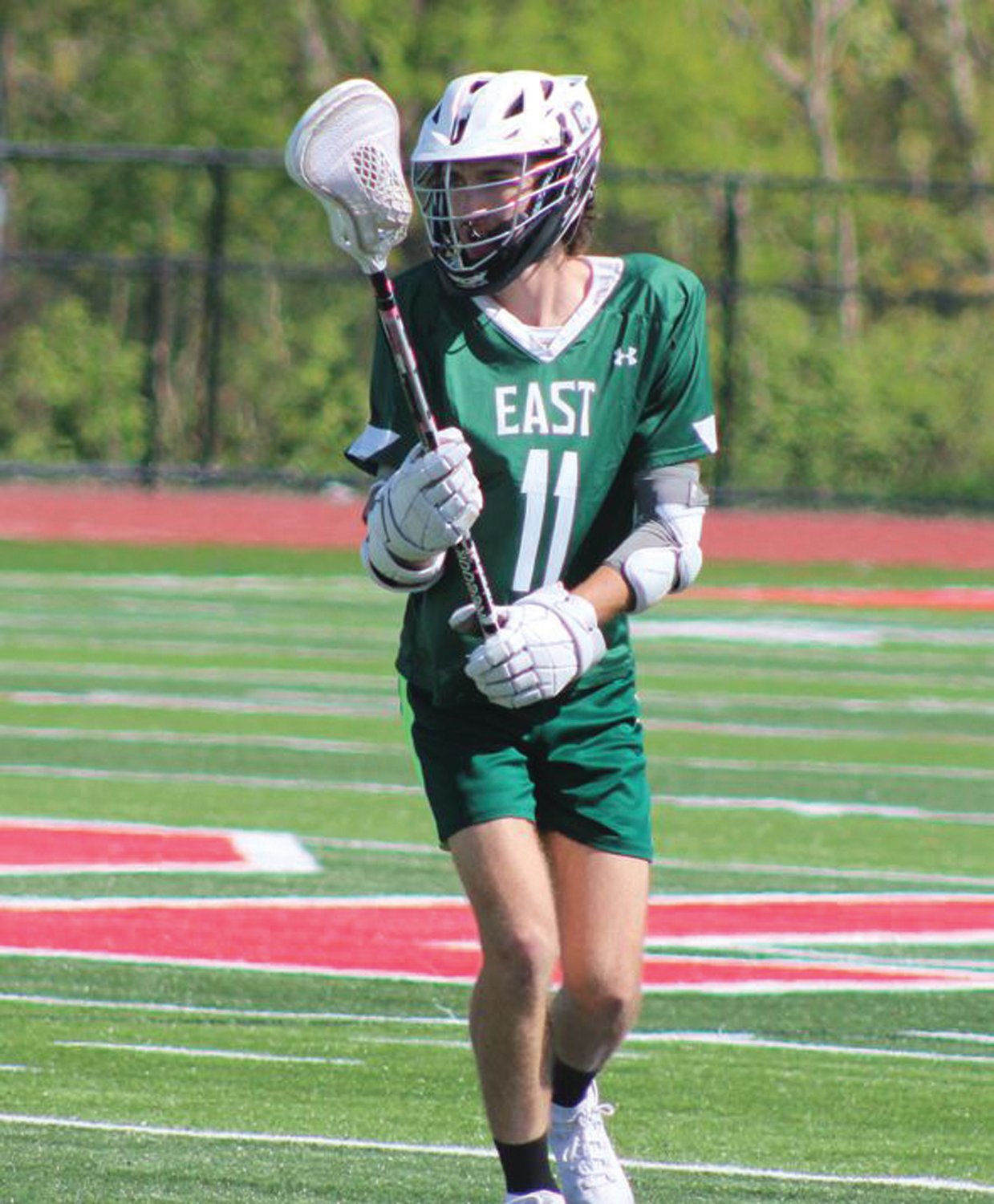 MIDDIE: East midfielder Kale Benton takes the ball up the field.