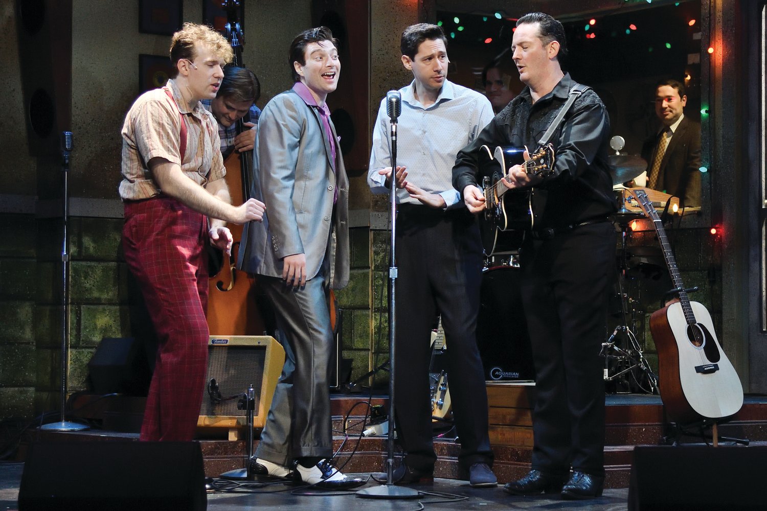 The cast of “Million Dollar Quartet” playing at Theatre By The Sea thru June 18, 2022.