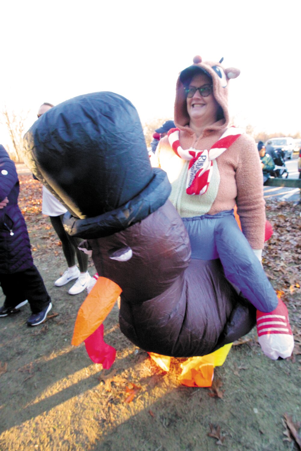 NO MISSING THIS TURKEY: Michelle Farrow caught attention with her outfit she wore - no running though – for the trot.